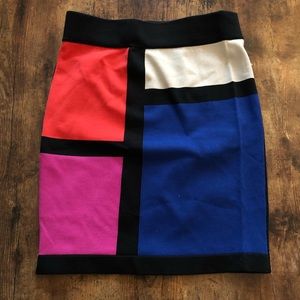 Color blocked pencil skirt